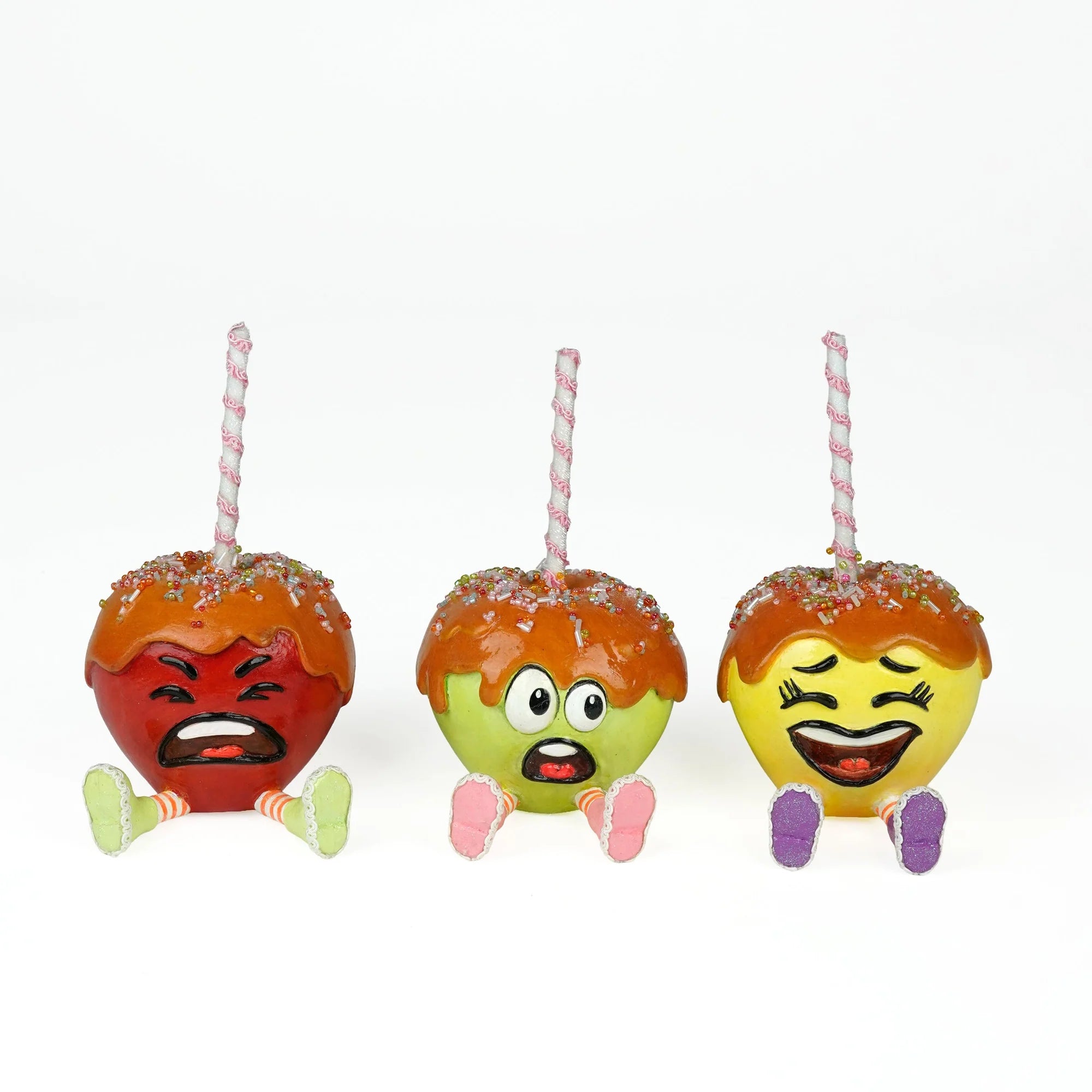 Gasp, Sniffles and Giggles Candy and Carmel Apples, Set of 3
