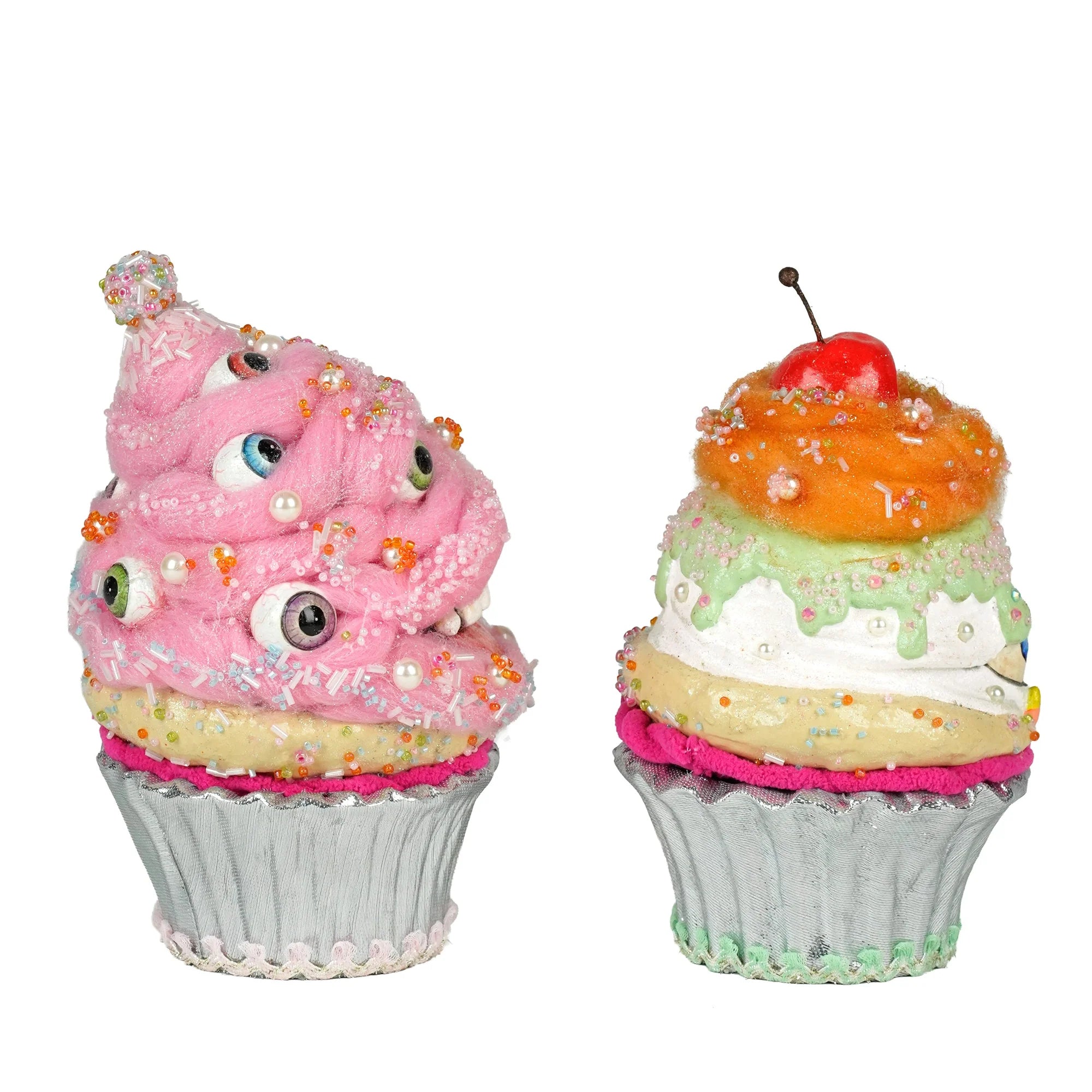 Sticky Sweet Crazy Eyes Cupcakes, Set of 2 Asst