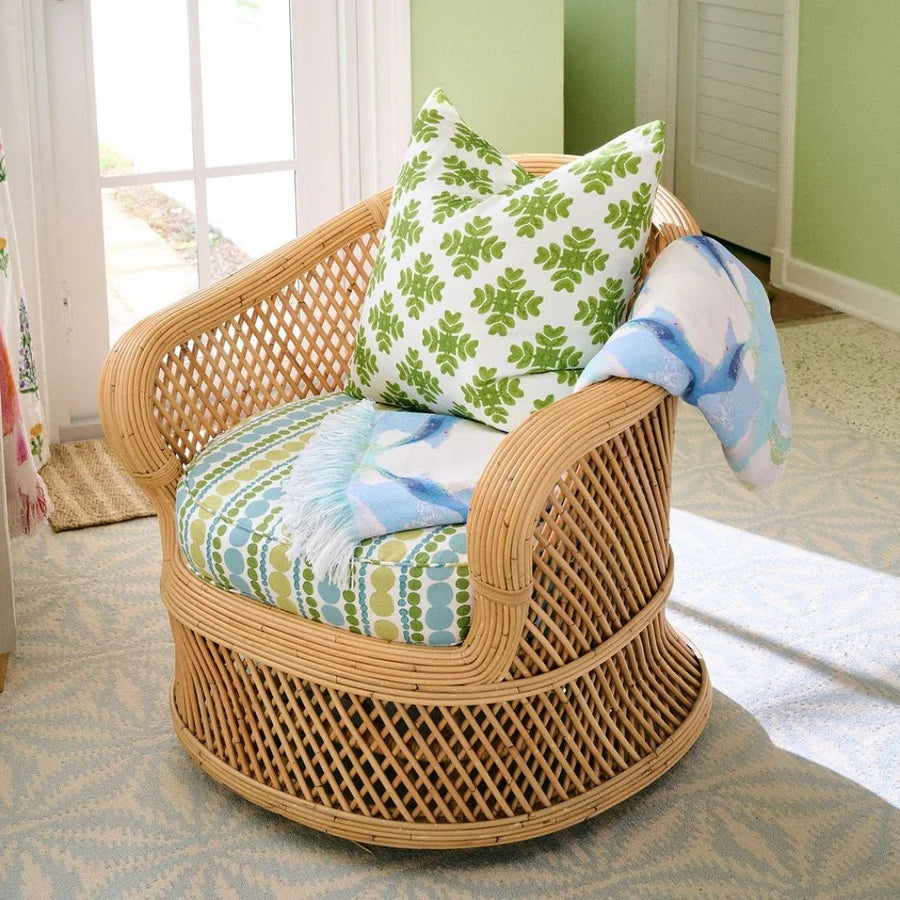 Brushstrokes Green Pillow, 22"