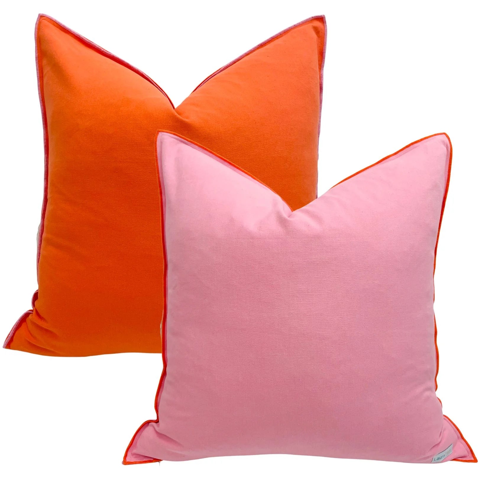 Laura Park Pink/Orange Two-Toned Decorative Pillow, 22