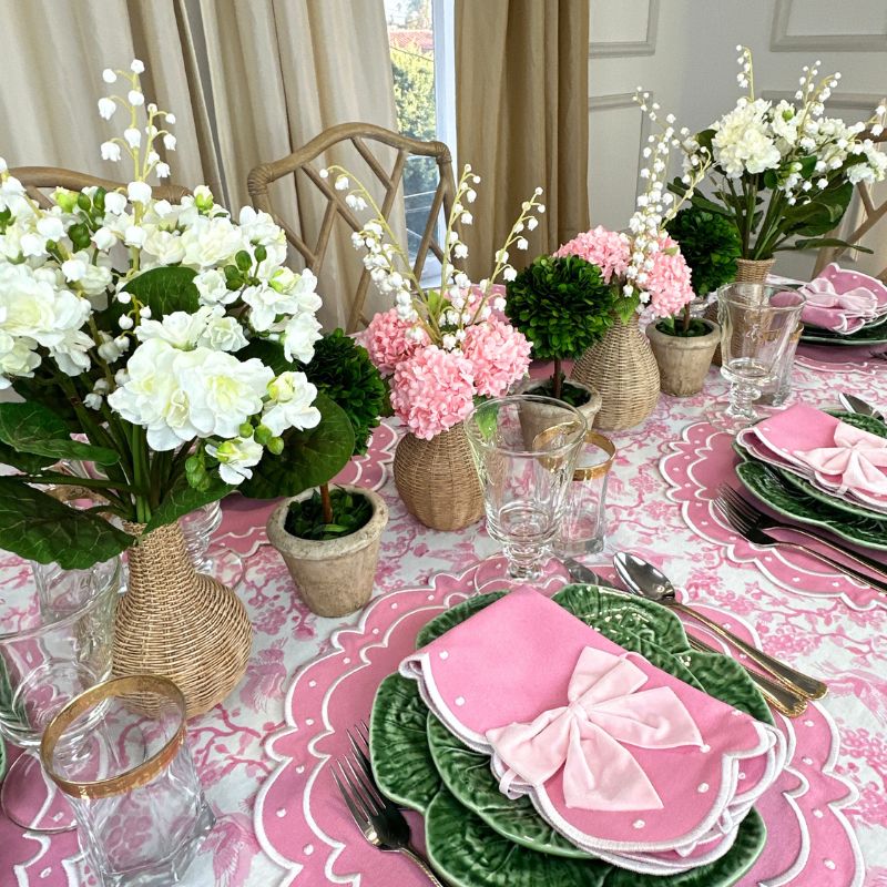 Toile de Jouy Birds - Pink - Tablecloth