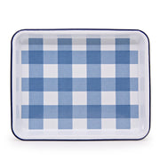 Gingham Enamelware Small Rectangle Tray, Set of 2 (More colors)