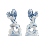 Faience Lions, Pair