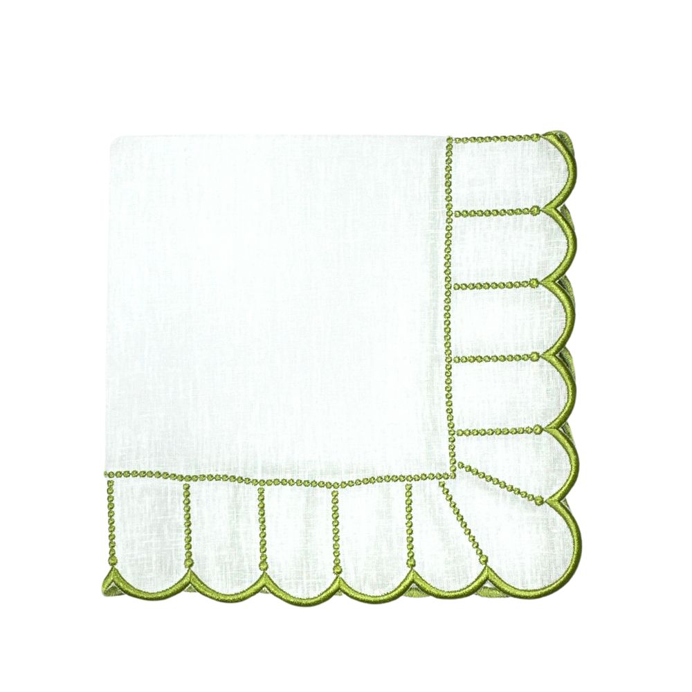 Studio Collection - Linen: Pippa Napkin - White/Green, Set of 4