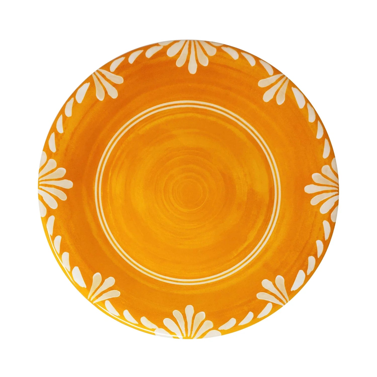 Paloma Orange Melamine Dinner Plate, Set of 4