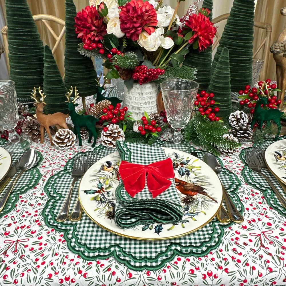 Bettina Placemat - Dark Green Gingham, Set of 4