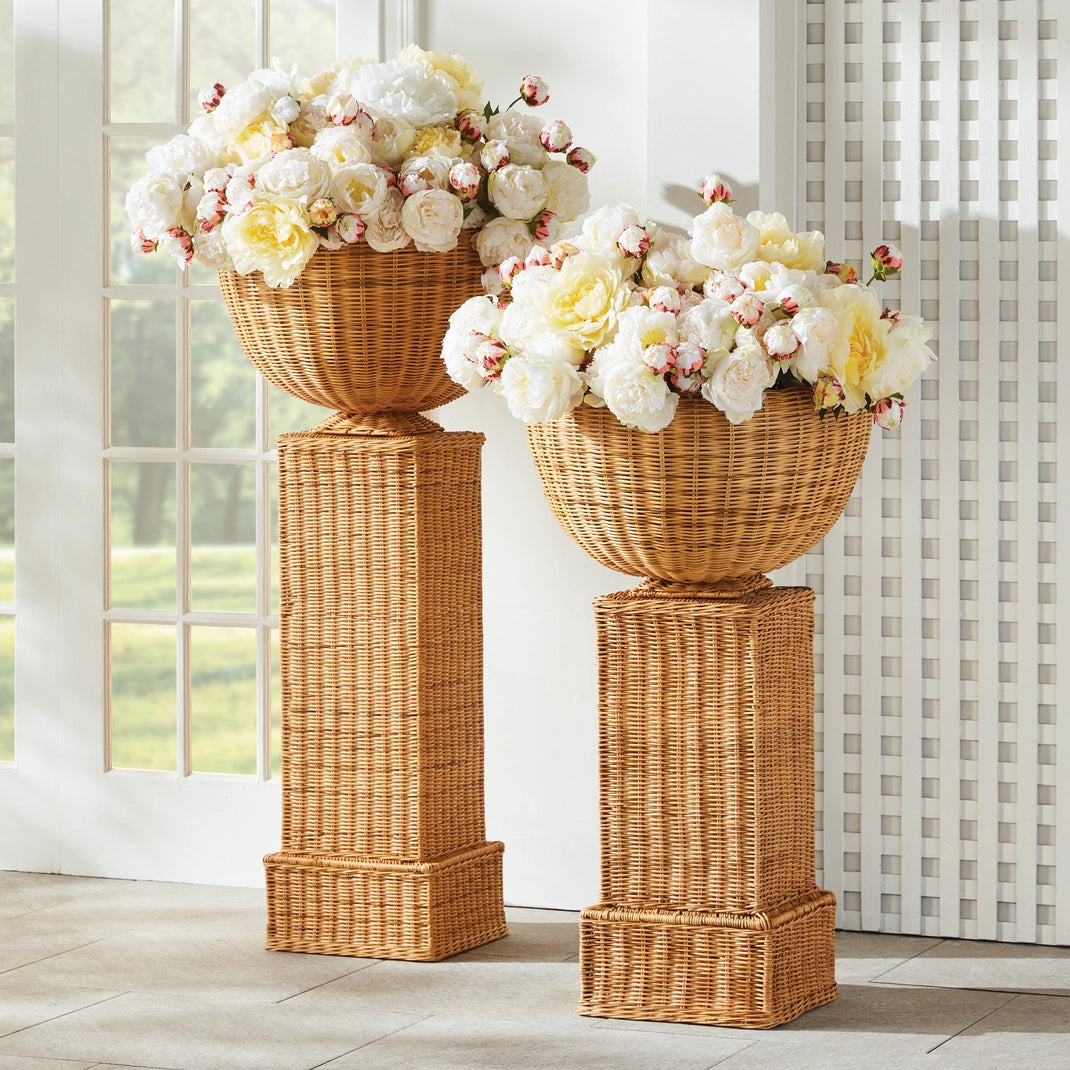 Charleston Rattan Pedestal, Tall