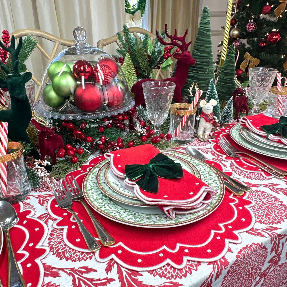 Red Flower and Vine - Tablecloth