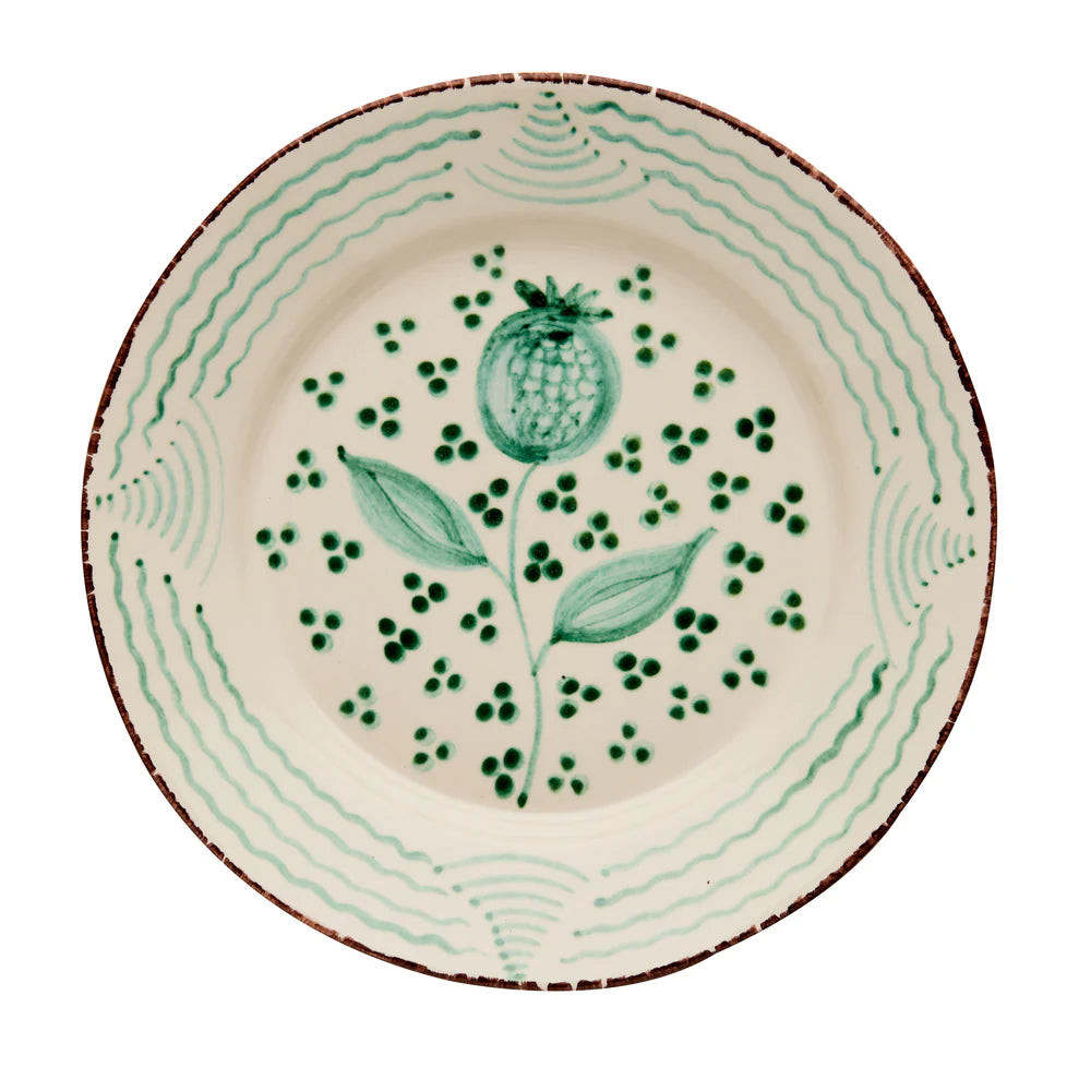 Green Casa Nuno Pomegranate Dinner Plate, Set of 2