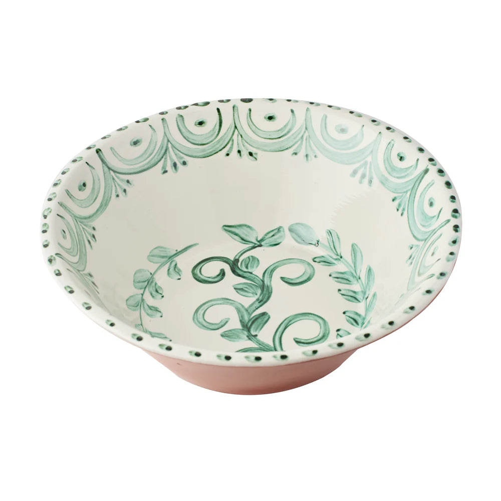 Green & White Casa Nuno Large Bowl