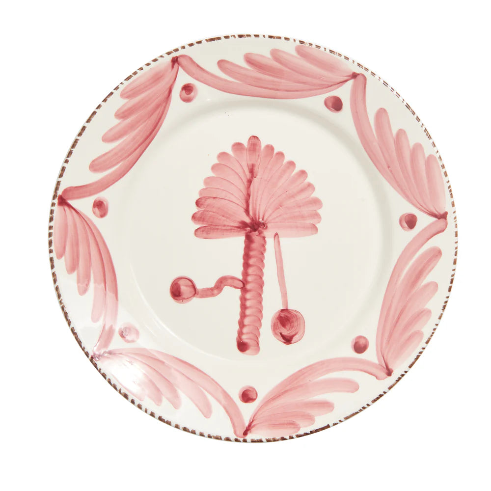 Pink Casa Nuno Palm Dinner Plate, Set of 2