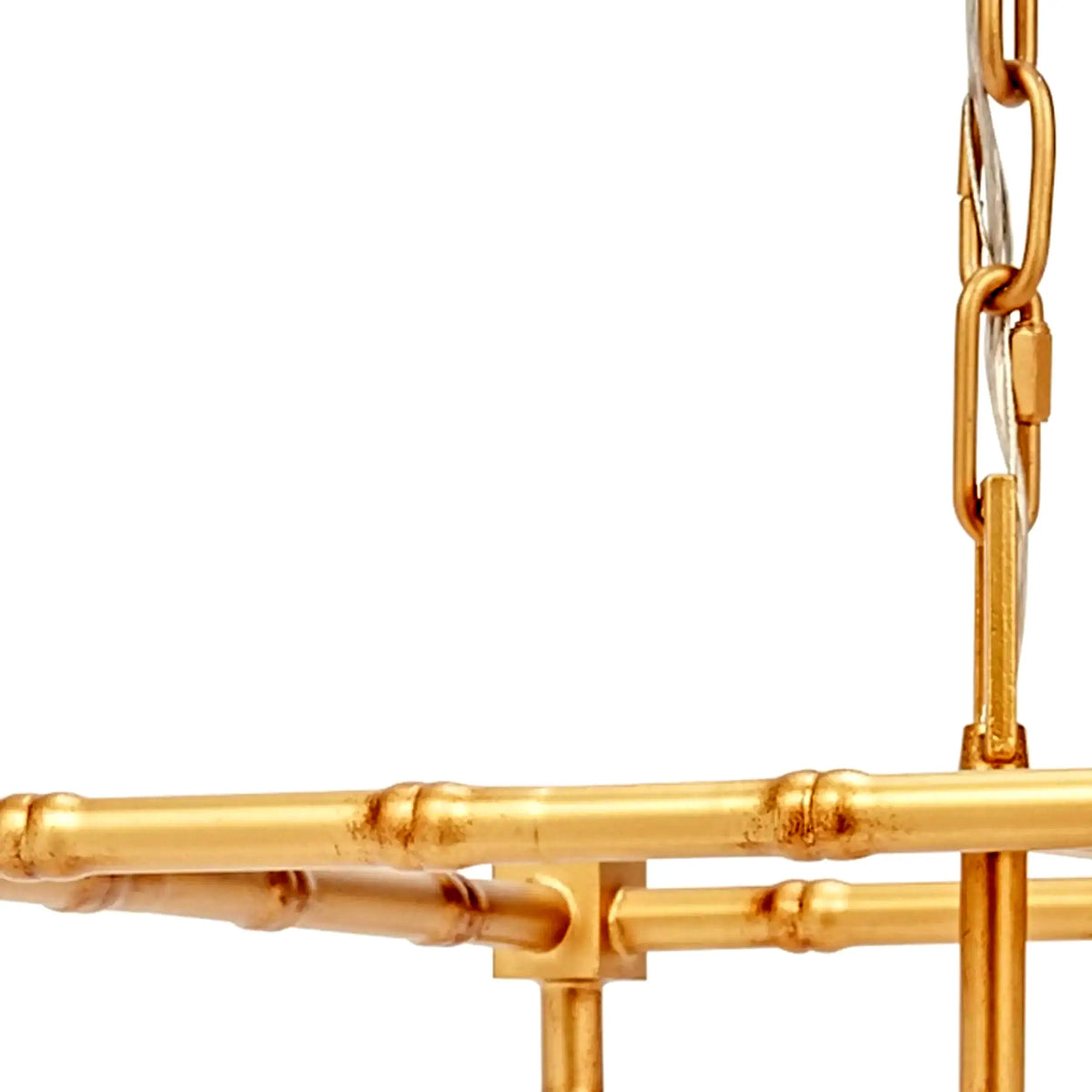 Golden Bamboo Chandelier with Grasscloth Shades