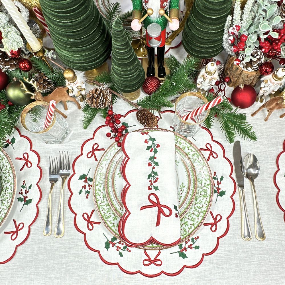 Studio Collection: Holly & Bows - Placemat, Set of 4