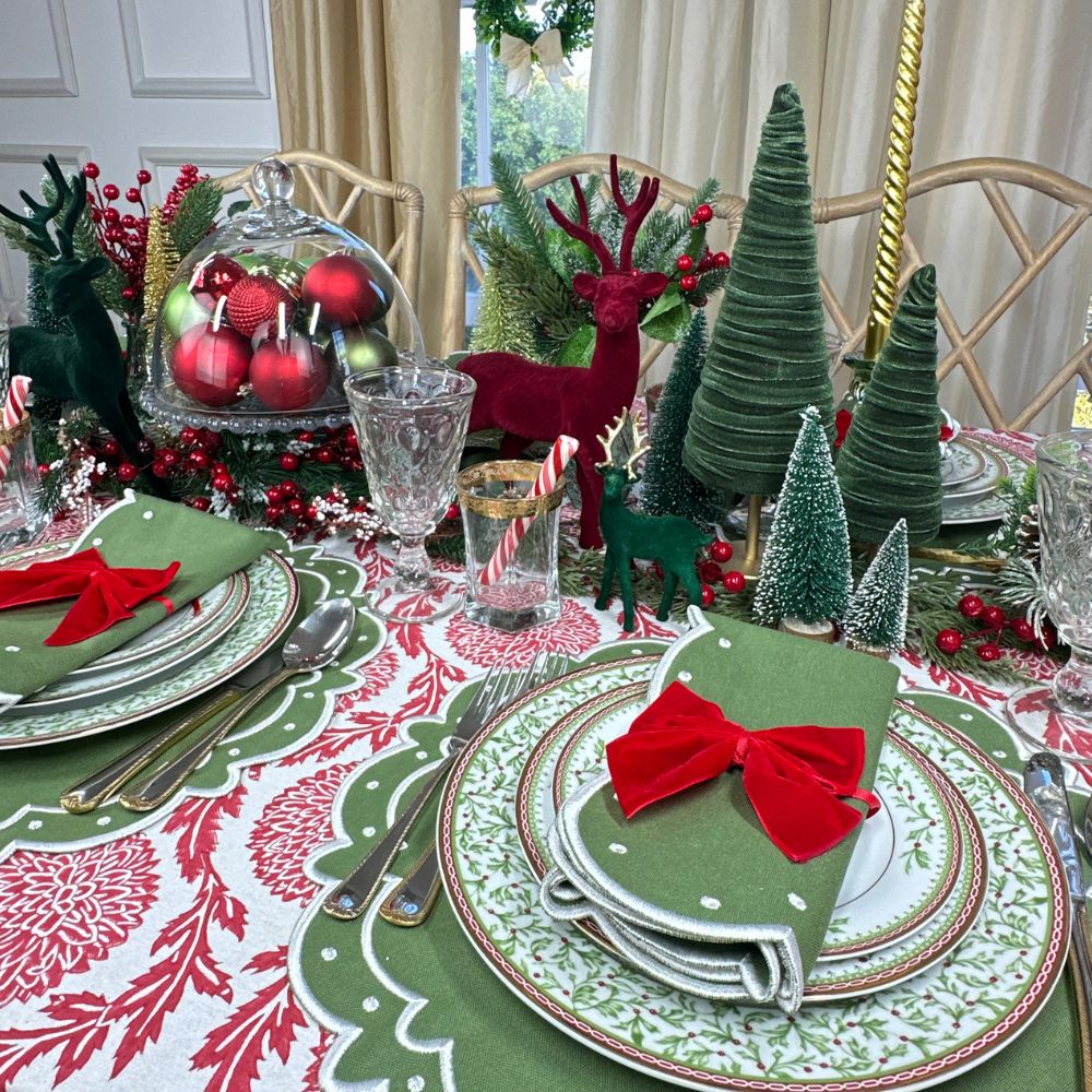 Red Flower and Vine - Tablecloth