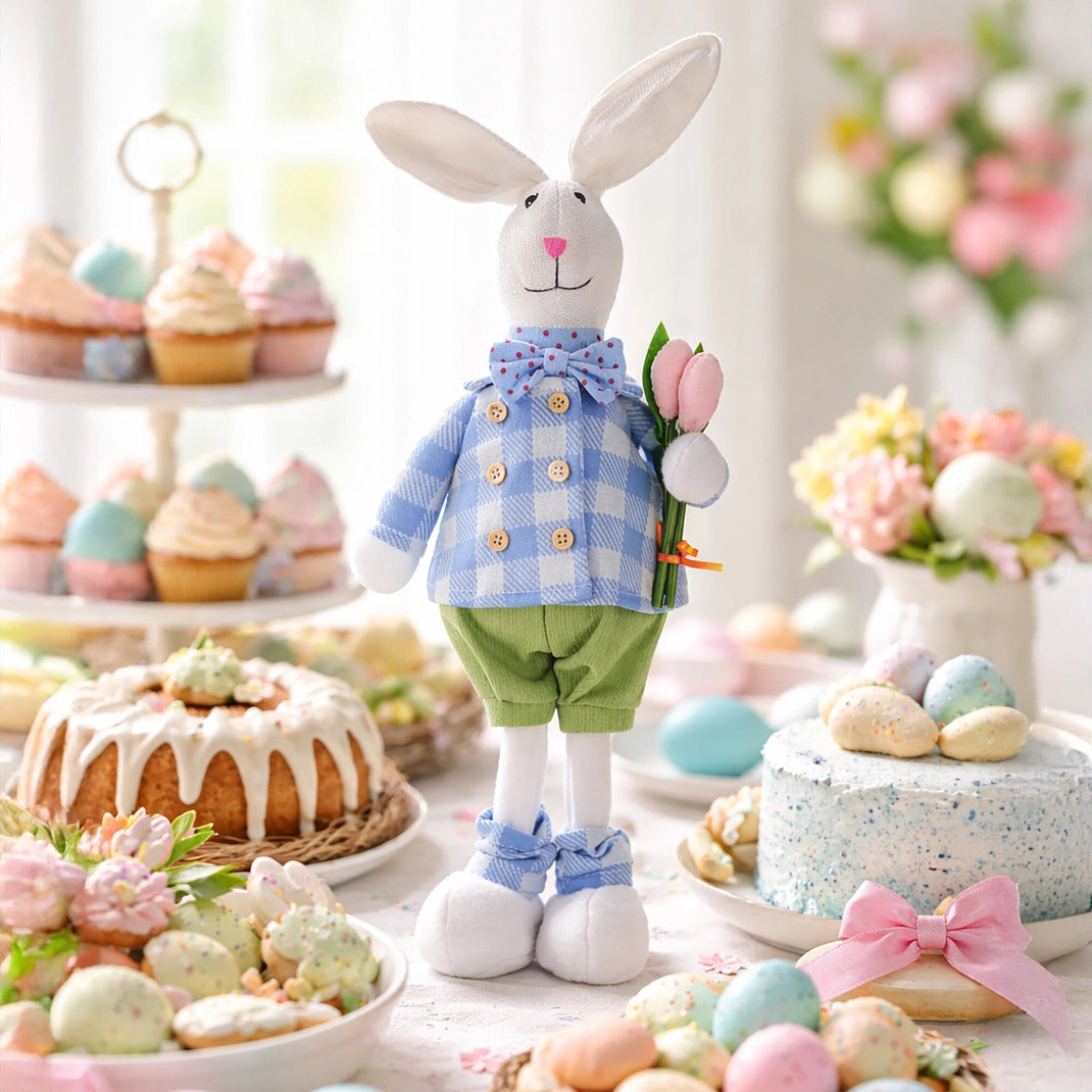 Oliver with Tulip Rabbit Fabric Easter Decor
