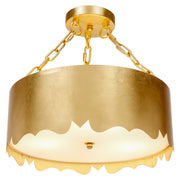 Mollie Pendant with Gold Accents, Gloss White
