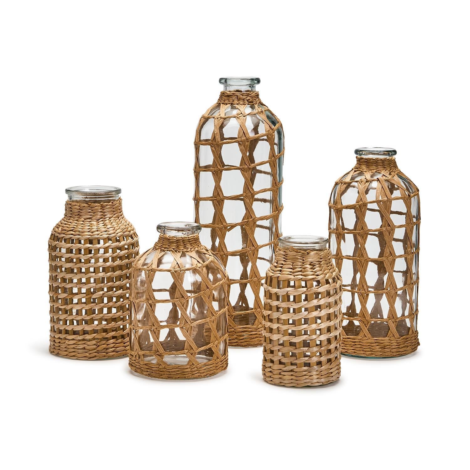 Hand Woven Lattice Vase, Set of 5 Asst