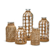 Hand Woven Lattice Vase, Set of 5 Asst