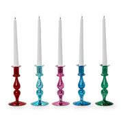 Mercury Glass Candlesticks, Set of 5 Asst