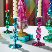 Mercury Glass Candlesticks, Set of 5 Asst