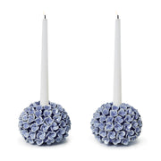 Hydrangea Flower Bud Vases/Taper Candle Holders Set