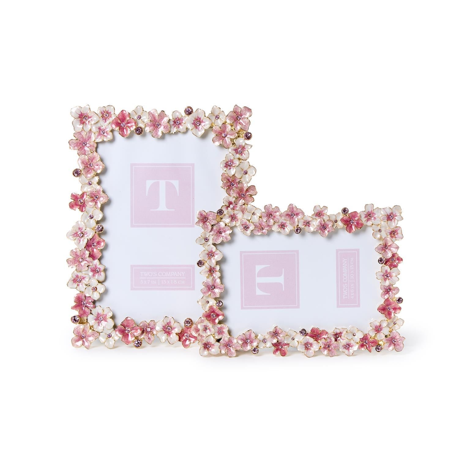 Pink Hydrangea Photo Frame, Set of 2 Asst