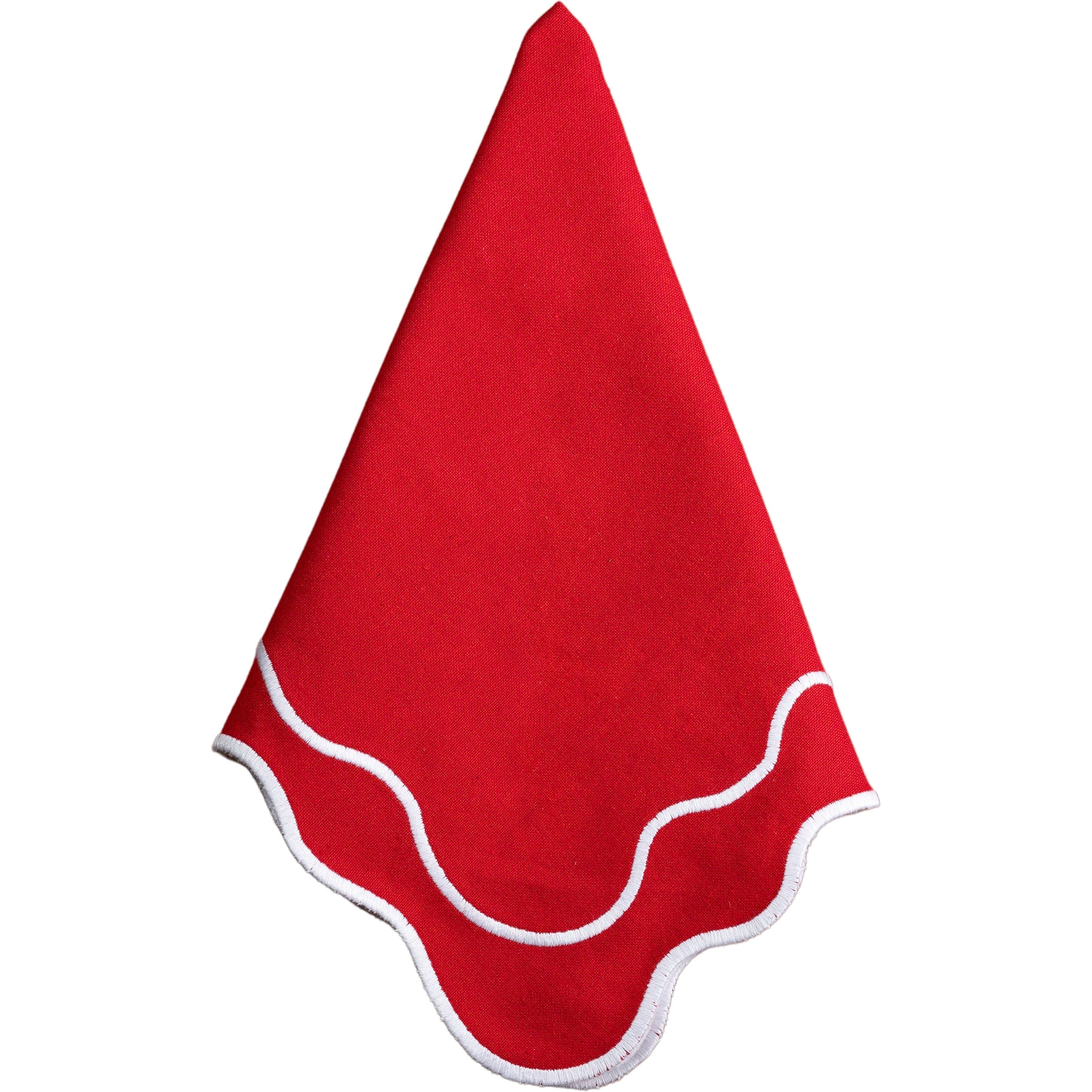 Red Scalloped Placemat, Set of 4