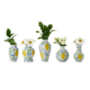 Porcelain Lemon Grove Mini Vases, Set of 5 Asst