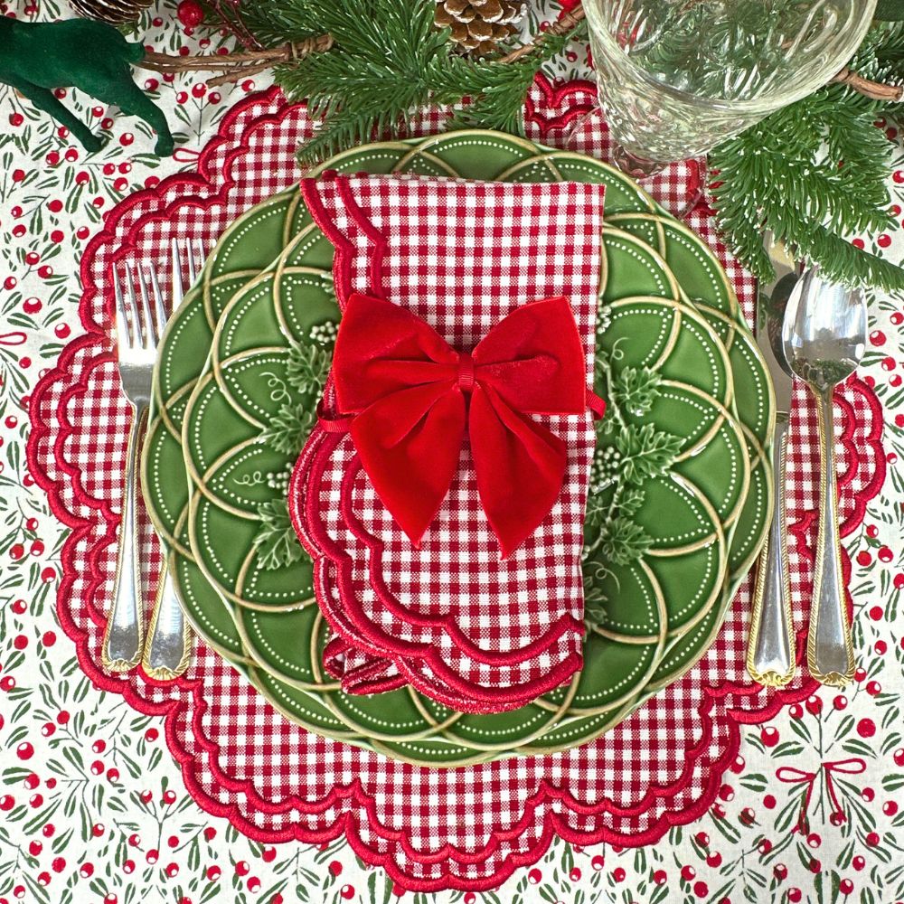 Bettina Placemat - Red Gingham, Set of 4