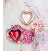 Baroque Glass Pink Heart Plate