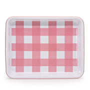 Gingham Enamelware Small Rectangle Tray, Set of 2 (More colors)