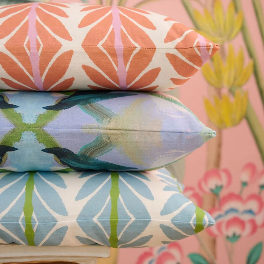 Frond French Blue Decorative Pillow, 22"