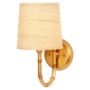 Golden Bamboo Sconce with Grasscloth Shade