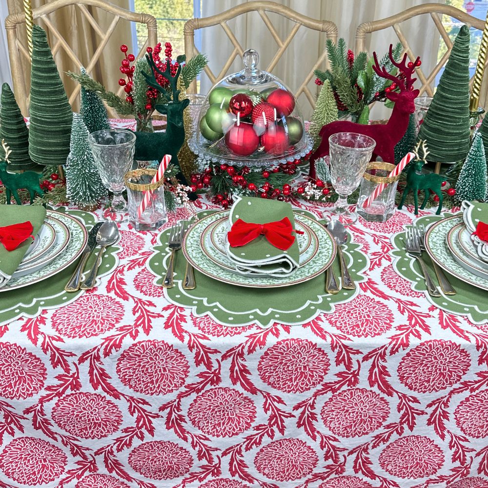 Red Flower and Vine - Tablecloth