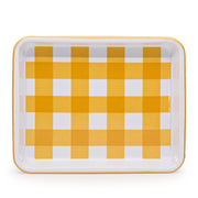 Gingham Enamelware Small Rectangle Tray, Set of 2 (More colors)