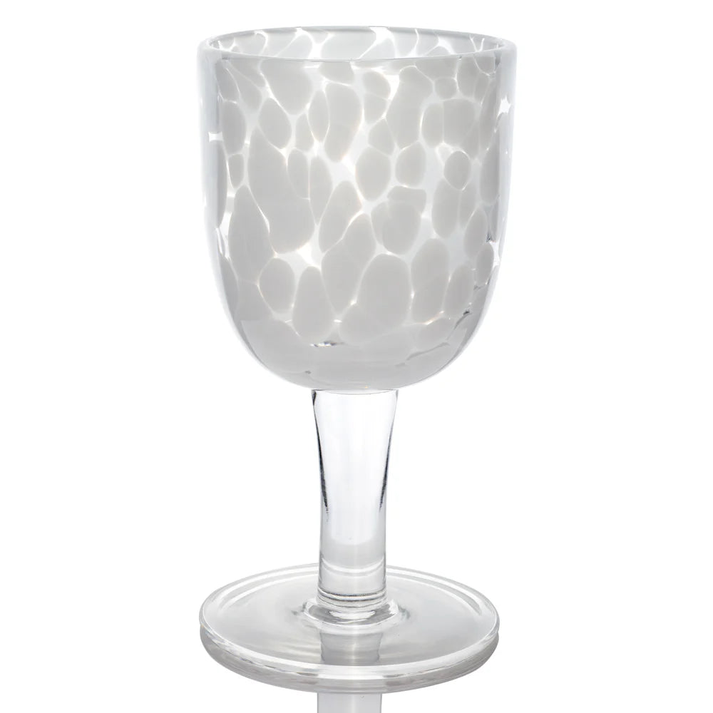 White Torcello Spotted Rosa Wine Glass, Set of 4