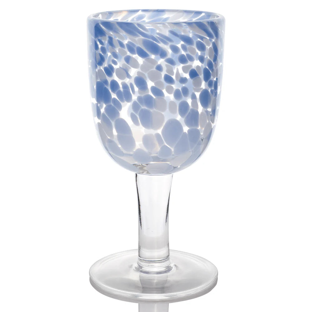 Blue Torcello Spotted Rosa Wine Glass, Set of 4