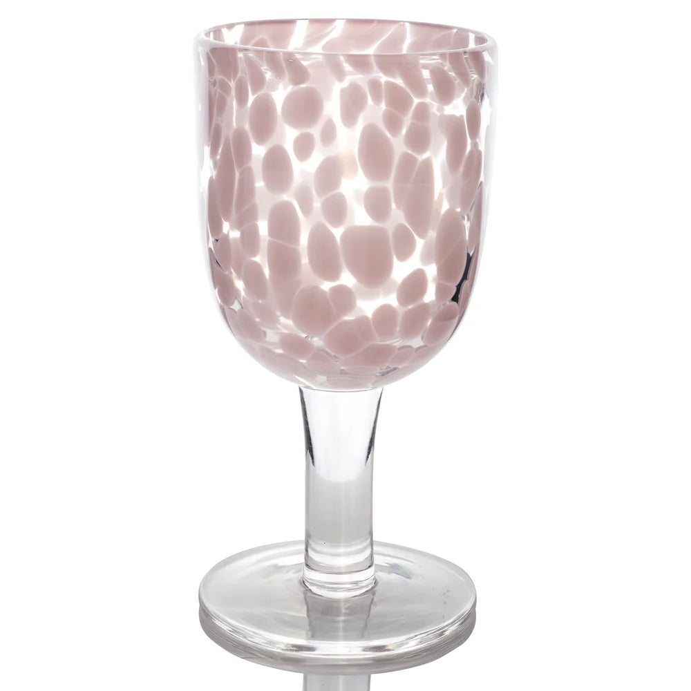 Mauve Torcello Spotted Rosa Wine Glass, Set of 4