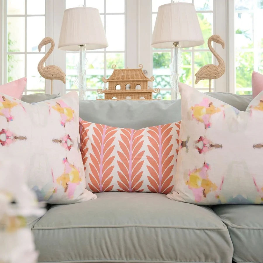 Frond Orange Decorative Pillow, 22"