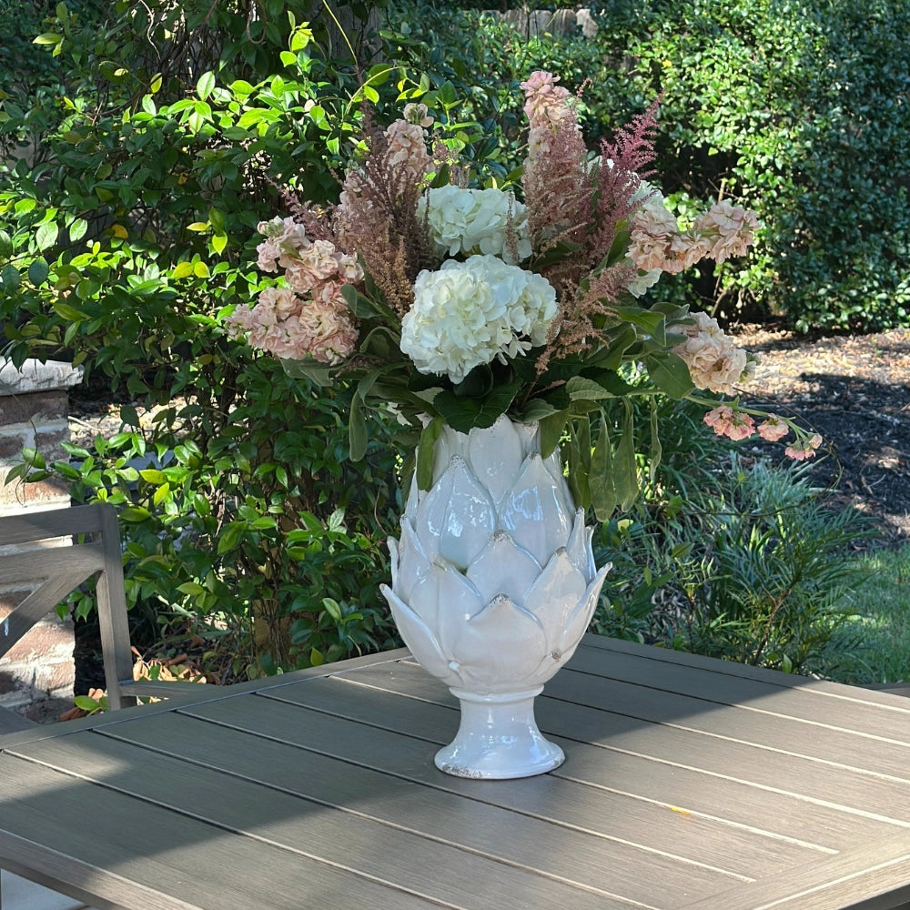 Scavo Harvest Vase, Antique White