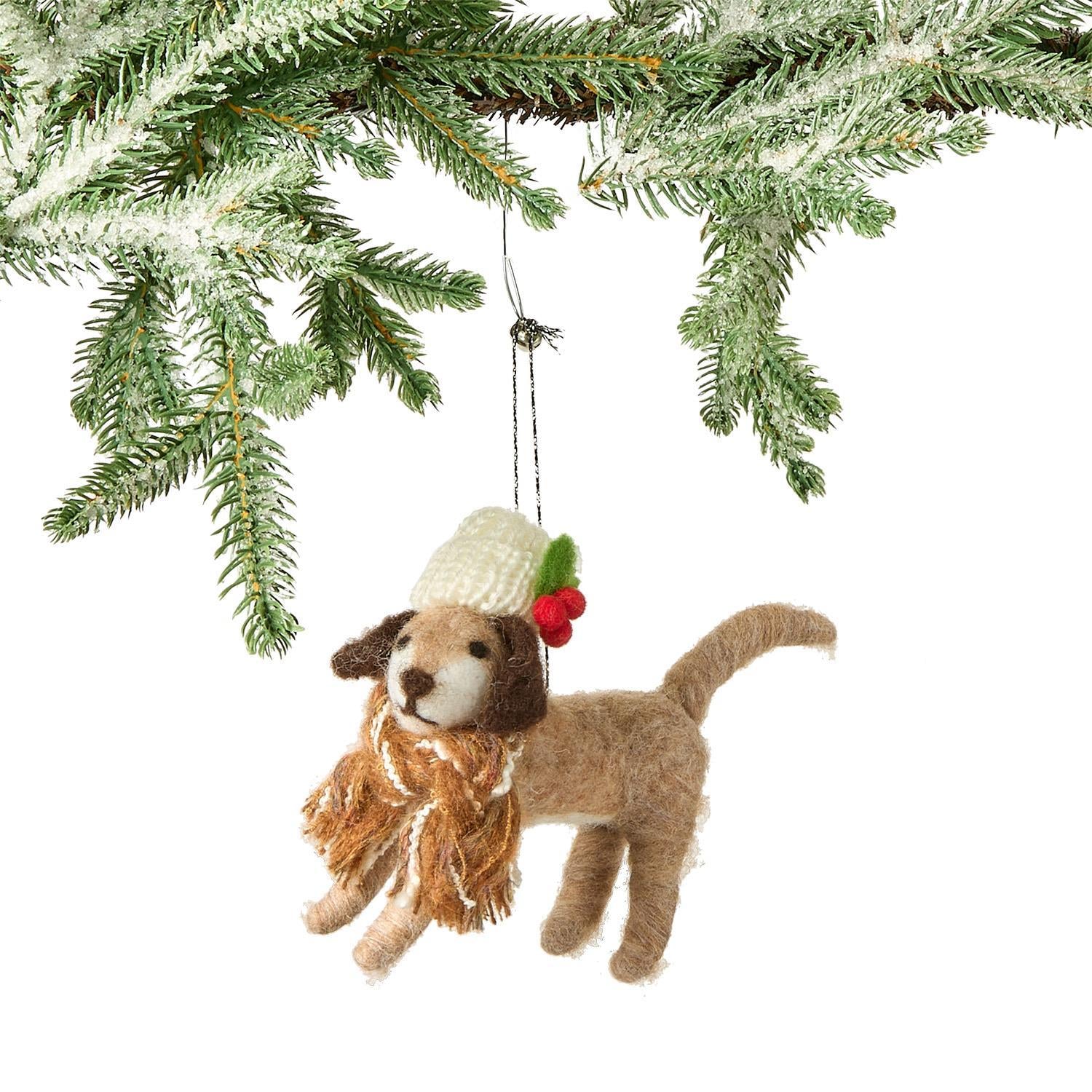 Deck the Paws Hand-Crafted Felt Dog Ornaments, Set of 5 Asst
