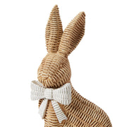 Wicker Weave Pattern Easter Bunnies with Bow, Set of 2