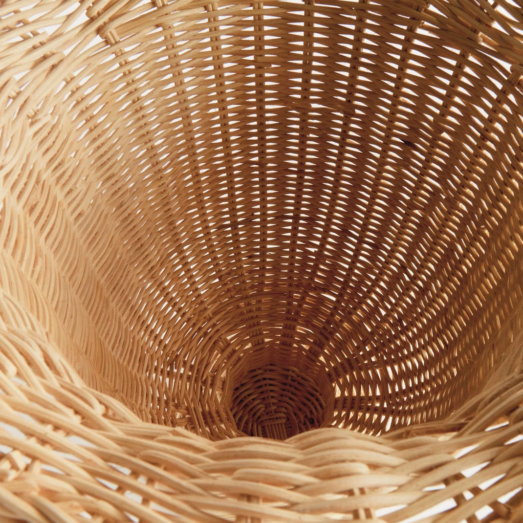Myra Rattan Scalloped Edge Footed Urn