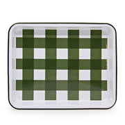 Gingham Enamelware Small Rectangle Tray, Set of 2 (More colors)