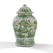 Green Willow Porcelain Jar