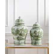 Green Willow Porcelain Jar