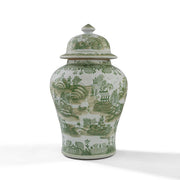 Green Willow Porcelain Jar