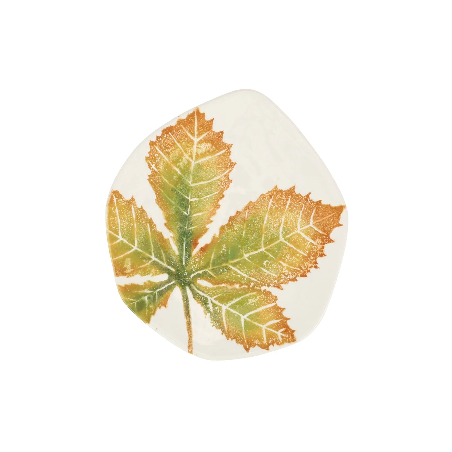 Vietri Autunno Chestnut Leaf Salad Plate