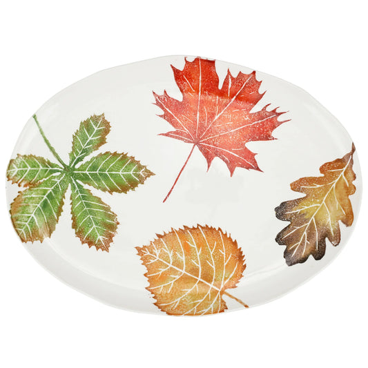 Vietri Autunno Asst Leaves Oval Platter