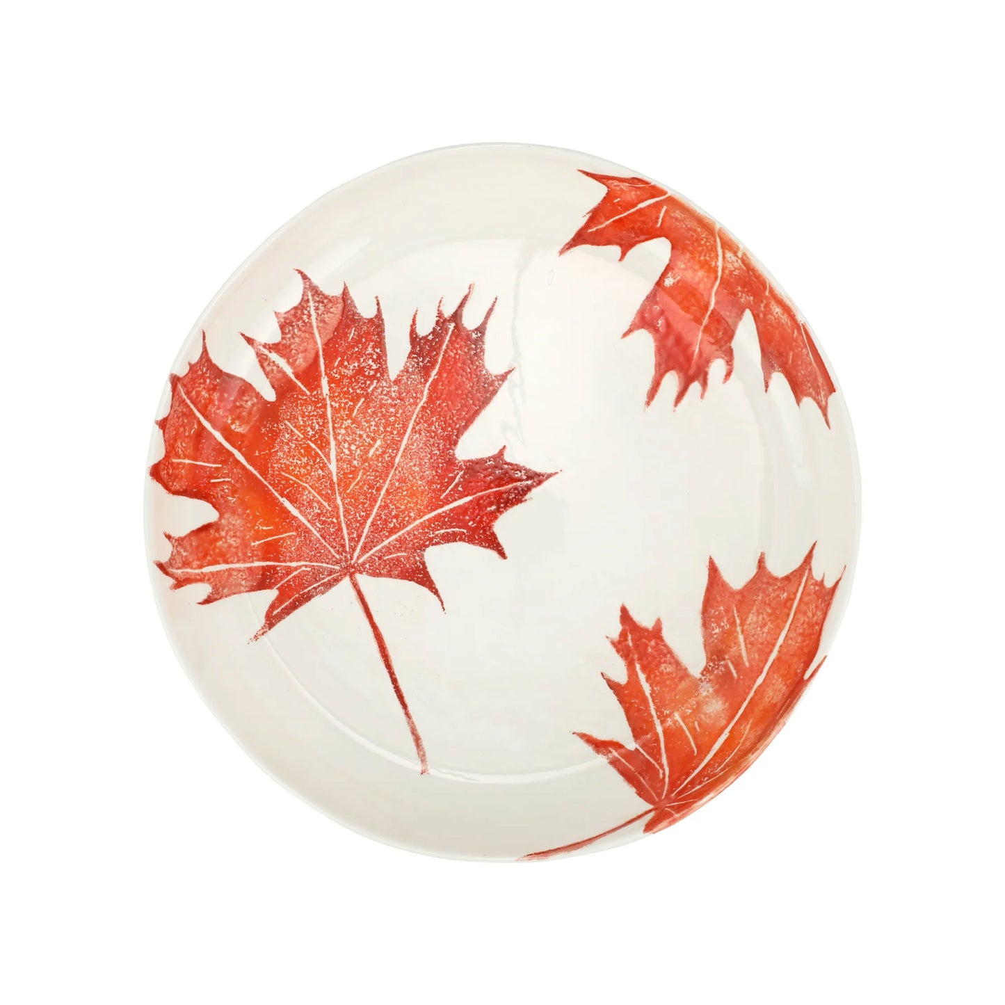 Vietri Autunno Maple Leaves Round Shallow Bowl